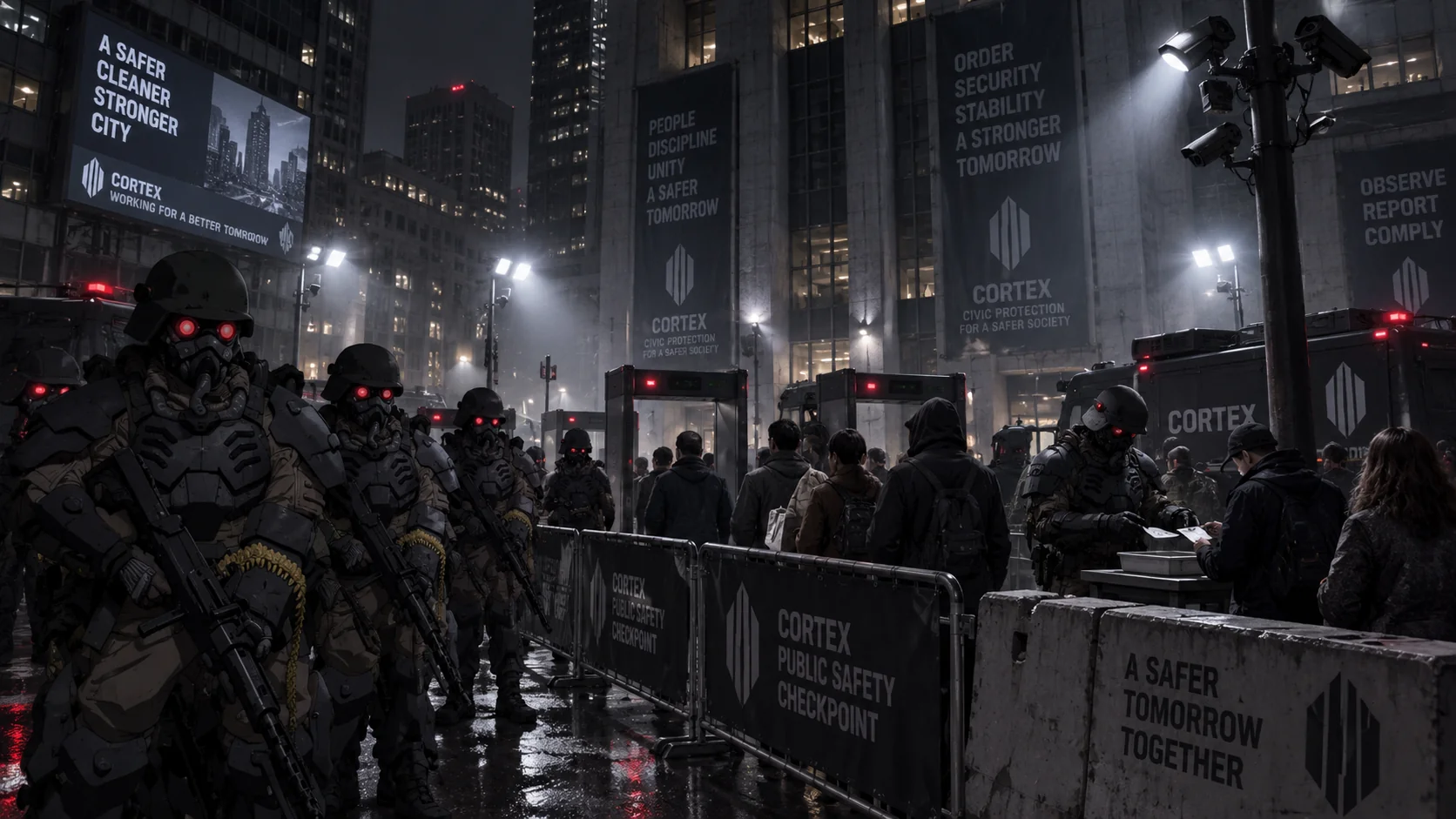 A checkpoint in the city